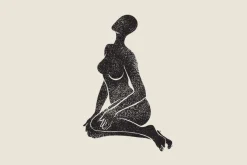 Fototapeta: Zmysłowy rysunek kobiety w czerni