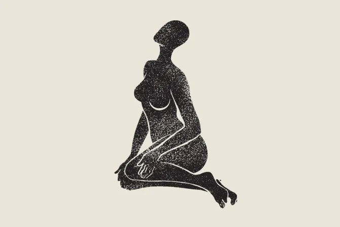 Fototapeta: Zmysłowy rysunek kobiety w czerni