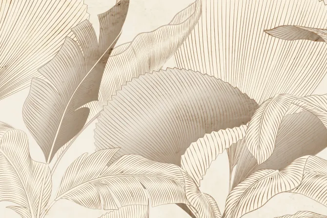 Fototapeta: Złociste liście tropikalne w stylu glamour