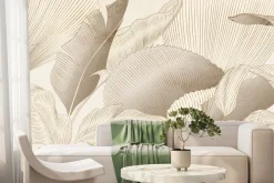 Fototapeta: Złociste liście tropikalne w stylu glamour