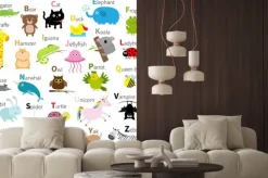 Fototapeta: Zoo zwierząt alfabetu. zestaw cute kreskówki. odosobniony. biały