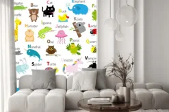 Fototapeta: Zoo zwierząt alfabetu. zestaw cute kreskówki. odosobniony. biały