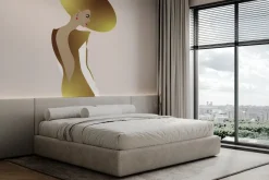 Fototapeta: Złota kobieta w kapeluszu