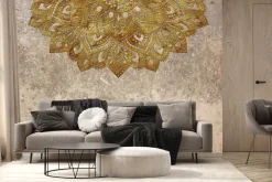 Fototapeta: Złota mandala na teksturowym tle