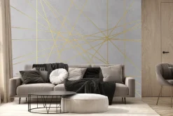 Fototapeta: Złotawe linie na imitacji betonu nowoczesna kompozycja