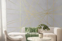 Fototapeta: Złotawe linie na imitacji betonu nowoczesna kompozycja