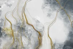 Fototapeta: Złote linie na abstrakcyjnym marmurowym tle teksturowanym