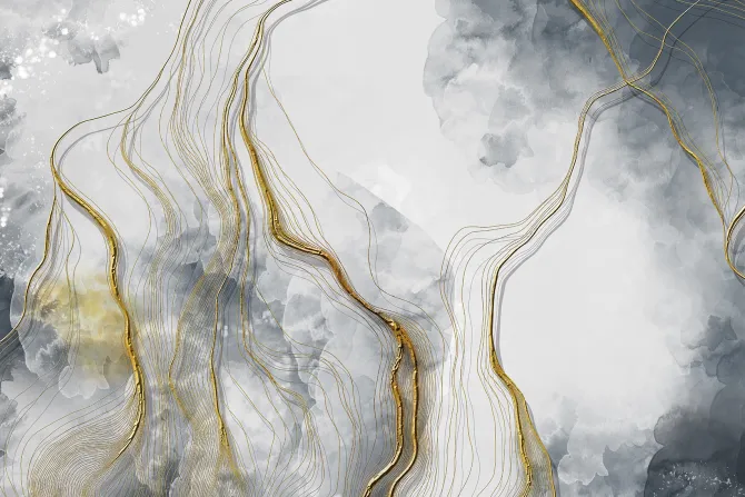 Fototapeta: Złote linie na abstrakcyjnym marmurowym tle teksturowanym