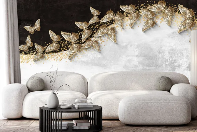 Fototapeta: Złote motyle 3d