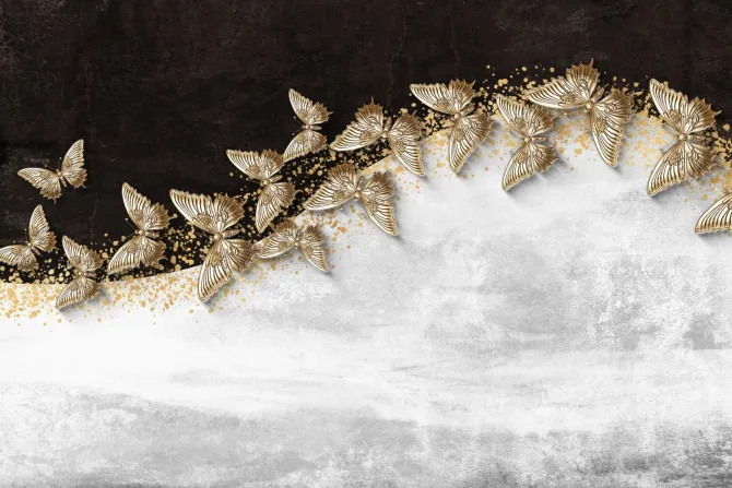 Fototapeta: Złote motyle 3d