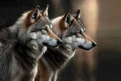 Fototapeta: Zwierzęcy wzór z dużymi wilkami