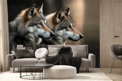 Fototapeta: Zwierzęcy wzór z dużymi wilkami