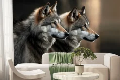Fototapeta: Zwierzęcy wzór z dużymi wilkami