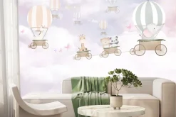 Fototapeta: Zwierzęta w pojazdach na niebie