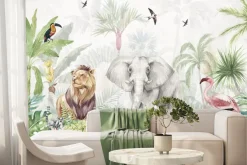 Fototapeta: Zwierzątka wśród tropikalnych roślin w dżungli