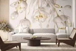 Fototapeta: Zwisające beżowe tulipany