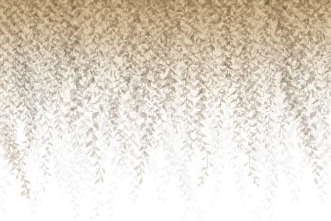 Fototapeta: Zwisające brązowe pnącza z liśćmi