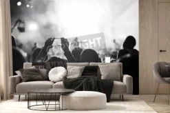 Fototapeta: Zwolennicy nagrywania na koncercie, czarne i białe, hałas