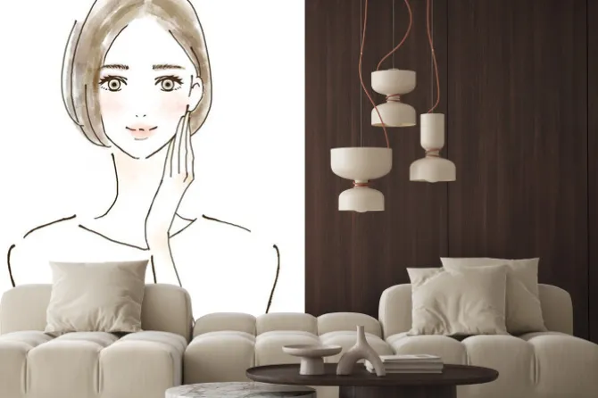 Naklejka: 女性 イラスト 幸せ 美容 健康的 スキンケア 美魔女