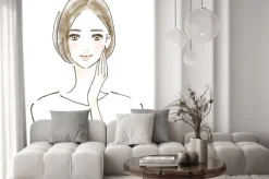 Naklejka: 女性　イラスト　幸せ　美容　健康的　スキンケア　美魔女