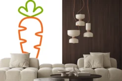 Naklejka: Плоская иконка морковь. контурная векторная иллюстрация морковки.