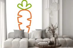 Naklejka: Плоская иконка морковь. контурная векторная иллюстрация морковки.