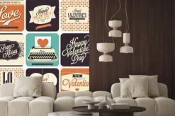 Naklejka: 9 karta valentine stylu vintage