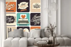 Naklejka: 9 karta valentine stylu vintage