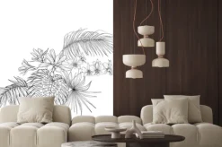 Naklejka: A composition of tropical plants, palm leaves