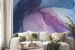 Naklejka: Abstract colorful background, wallpaper. mixing acrylic paints.