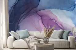 Naklejka: Abstract colorful background, wallpaper. mixing acrylic paints.