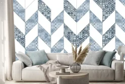 Naklejka: Abstract digital illustration of seamless gray trapezoid shapes