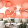 Naklejka: Abstract geometric background with balls in tunnel. 3d illustration.