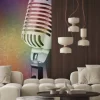 Naklejka: Abstract grunge background with retro microphone