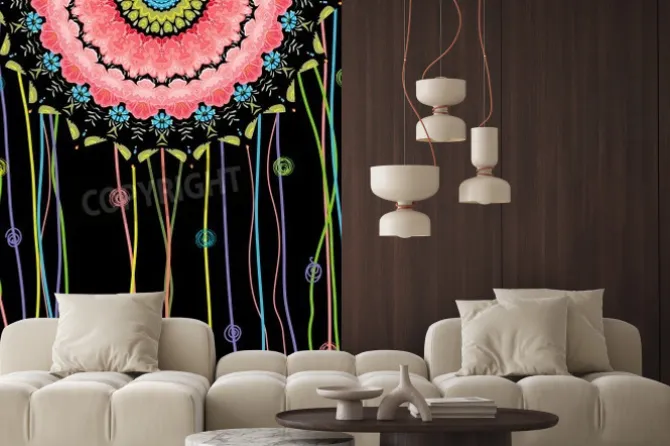 Naklejka: Abstrakcja z mandalą