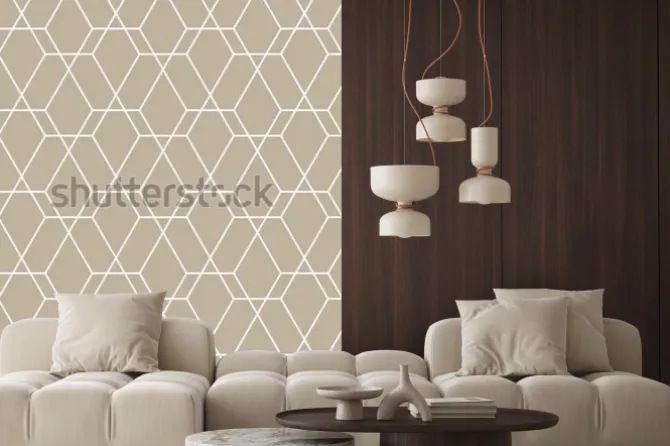 Naklejka: Abstrakcjonistyczny geometryczny wzór z liniami. bezszwowe tło