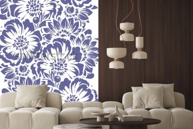 Naklejka: Abstrakcjonistycznej eleganci bezszwowy wzór z kwiecistym tłem