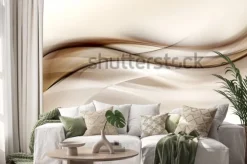 Naklejka: Abstrakcjonistyczny brown fala projekta tło