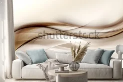 Naklejka: Abstrakcjonistyczny brown fala projekta tło