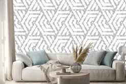 Naklejka: Abstrakcjonistyczny geometryczny wzór z paskami, linie. bezszwowe