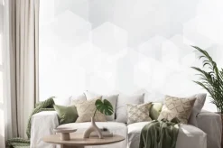 Naklejka: Abstrakcjonistyczny geometryczny sześciokąt narzuty wzór na białym