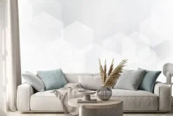 Naklejka: Abstrakcjonistyczny geometryczny sześciokąt narzuty wzór na białym