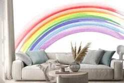 Naklejka: Abstrakcyjna akwarela z tęczowym motywem