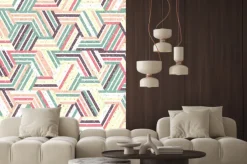 Naklejka: Abstrakcyjna bez szwu deseń z wielu trójkąty i paski. teksturowane