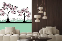 Naklejka: Abstrakcyjna drzewa, kwiaty. ilustracji wektorowych