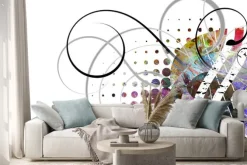 Naklejka: Abstrakcyjna grafika z kolorowych linii