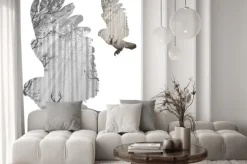 Naklejka: Abstrakcyjna sowa z lasem