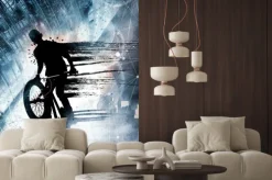 Naklejka: Abstrakcyjna sylwetka rowerzysty