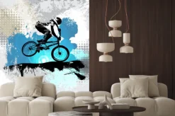 Naklejka: Abstrakcyjna sylwetka rowerzysty