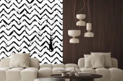 Naklejka: Abstrakcyjne bezszwowych zygzakowaty wzór czarno-biały